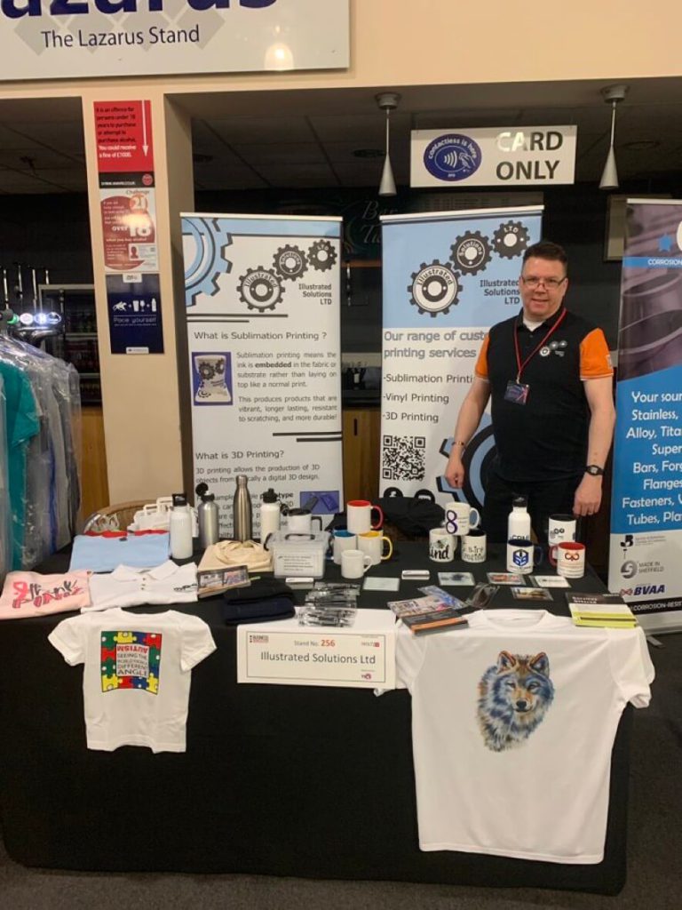 Nigel Hartland on stand 256 at Doncaster Business Showcase 2022.