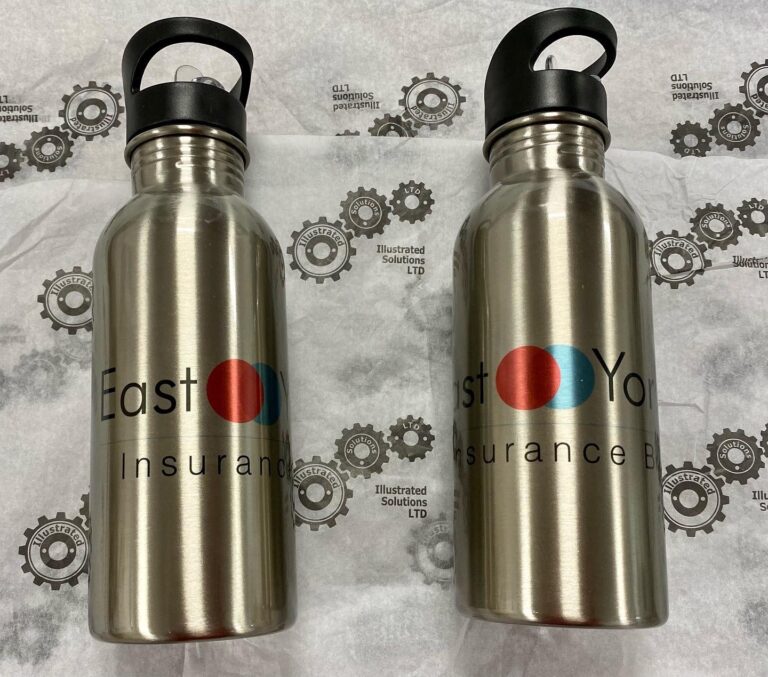 East Yorkshire Insurance Brokers Water Bottles Printed by Illustrated Solutions
