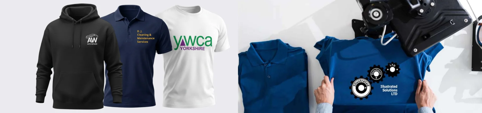 Examples of custom and branded work by Illustrated Solutions
